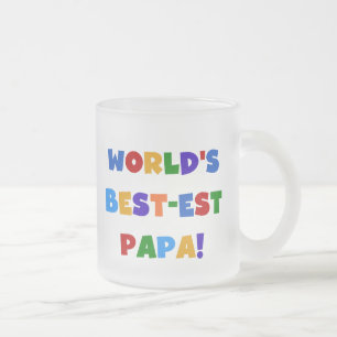 Bright Colors World's 最高の Papa Tシャツ&ギフト フロストグラスマグカップ