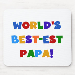 Bright Colors World's 最高の Papa Tシャツ&ギフト マウスパッド