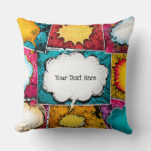 Bright Comic Book Pop Art クッション (正面)