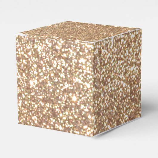 Bright Copper Glitter Sparkles Favor Box フェイバーボックス (正面サイド)