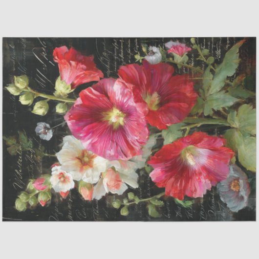 Bright Cottage Hollyhock Decoupage 薄葉紙 (正面)