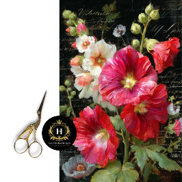 Bright Cottage Hollyhock Decoupage 薄葉紙