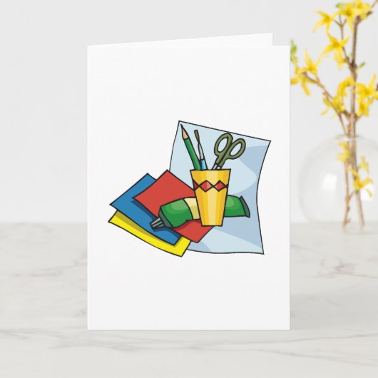 Bright Craft Supplies Colorful Art Tools カード (黄色い花)