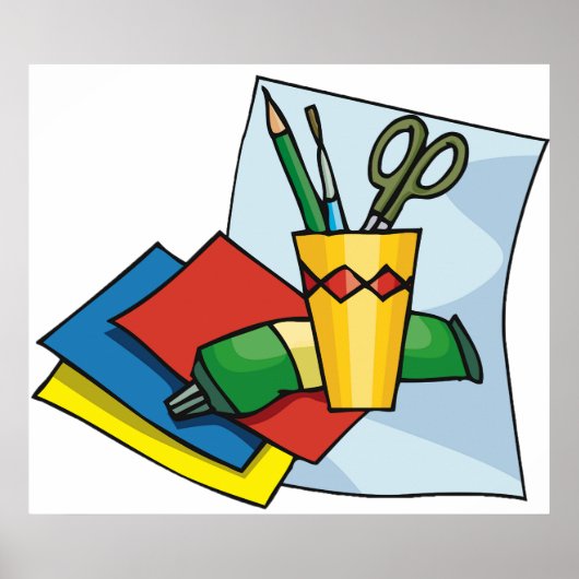 Bright Craft Supplies Colorful Art Tools ポスター (正面)