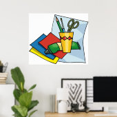 Bright Craft Supplies Colorful Art Tools ポスター (ホームオフィス)