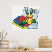 Bright Craft Supplies Colorful Art Tools ポスター (キッチン)