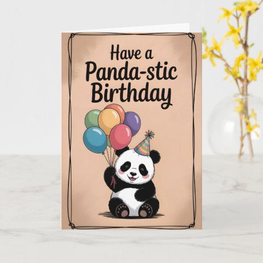 Bright & Cute Flamingo Birthday カード (黄色い花)