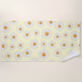 Bright Daisy Pattern – Floral Summer Accessory - ビーチタオル (正面)