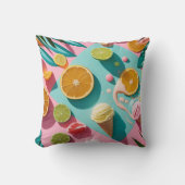 Bright Days, Bold Colors – Vibrant Summer Throw  クッション (正面)