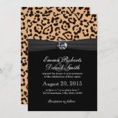 Bright Diamond & Leopard Print 結婚's 招待状 (正面/裏面)