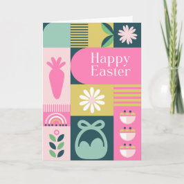 Bright Different Colours Easter Card カード