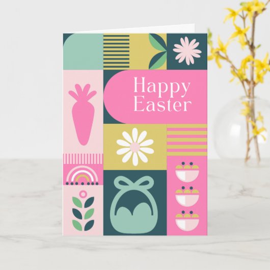 Bright Different Colours Easter Card カード (黄色い花)