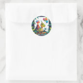 Bright Dino Sticker ラウンドシール (バッグ)