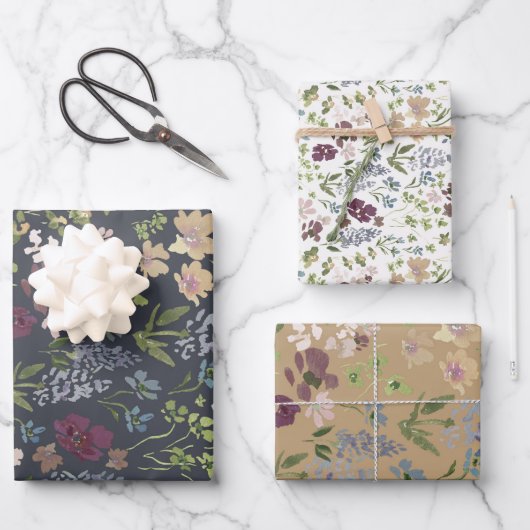 Bright Doodles Wrapping Paper Set of 3 ラッピングペーパーシート (正面)