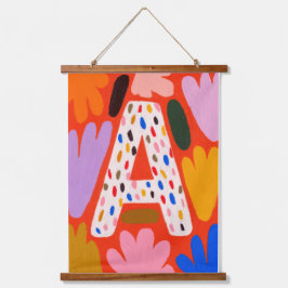 Bright Dopamine Decor Monogram Letter A Tapestry 吊り下げ型タペストリー