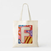 Bright Dopamine Decor Monogram Letter F Tote Bag トートバッグ (裏面)