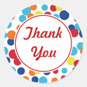 Bright Dot Thank You Stickers ラウンドシール