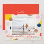 Bright Dots Happy Mother's Day Aunt Photo シーズンカード (正面/裏面)