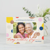 Bright Dots Happy Mother's Day Grandma Photo シーズンカード (スタンド正面)