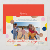 Bright Dots Happy Mother's Day Mommy Photo シーズンカード (正面/裏面)