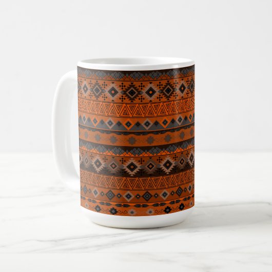 Bright ethnic striped pattern. コーヒーマグカップ (正面左)