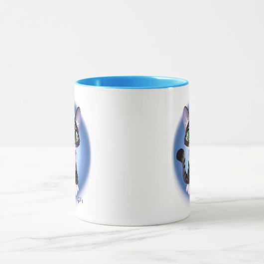 BRIGHT EYED TABBY KITTEN by Jeff Willis Art マグカップ (中央)