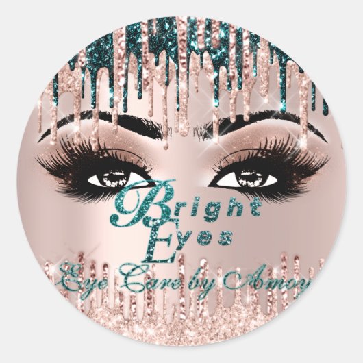 Bright Eyes Project For Amoy Dripsグリッター効果9 ラウンドシール (正面)