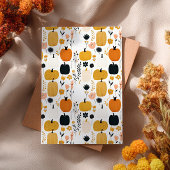 Bright Fall Foliage& Pumpkins Thanksgiving Dinner  招待状