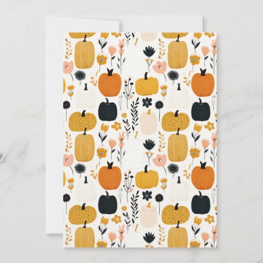 Bright Fall Foliage& Pumpkins Thanksgiving Dinner  招待状 (裏面)