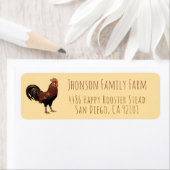 Bright Family Farm Rooster Return Address Labels ラベル (インサイチュ)