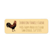 Bright Family Farm Rooster Return Address Labels ラベル (正面)