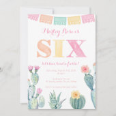Bright Fiesta 6th誕生日サボテンパーティーfor girl 招待状 (正面)