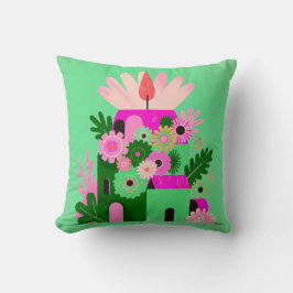 Bright Floral Accent Pillow クッション