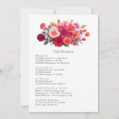 Bright Floral Bachelorette Weekend Itinerary 招待状 (裏面)