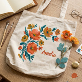 Bright Floral Bouquet Tote Bag | オリジナル トートバッグ
