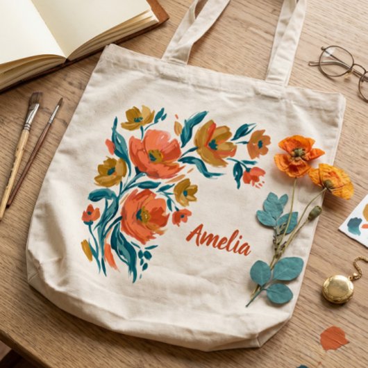Bright Floral Bouquet Tote Bag | オリジナル トートバッグ