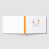 Bright Floral Bow Crest Monogram Spring Wedding ゲストブック (全面)