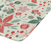 Bright Floral Design with Green Leaves and Dot カッティングボード (角)