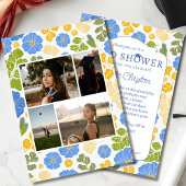 Bright Floral Graduation Card Shower Invitation 招待状