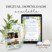 Bright Floral Graduation Card Shower Invitation 招待状