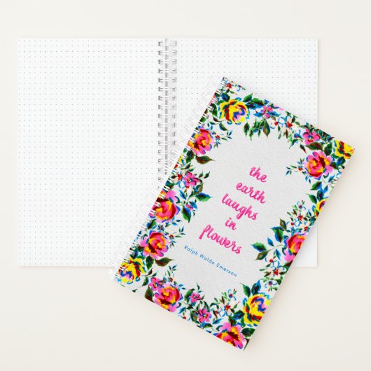 Bright Floral Laughter Dot Grid Journal ノートブック (内側)