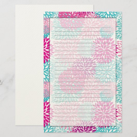 Bright Floral pattern 2 便箋 (正面/裏面)