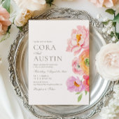 Bright Floral Photo Wedding Invitation 招待状