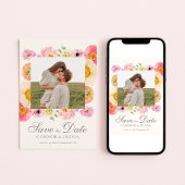 Bright Floral Save the Date Card 招待状