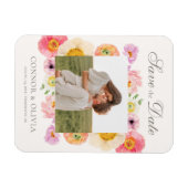 Bright Floral Save the Date Magnet マグネット (横)