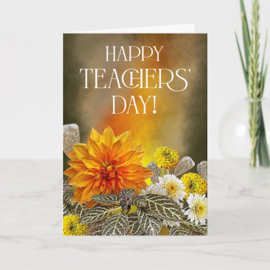 Bright Floral Teacher’s Day Greeting Card カード (正面)