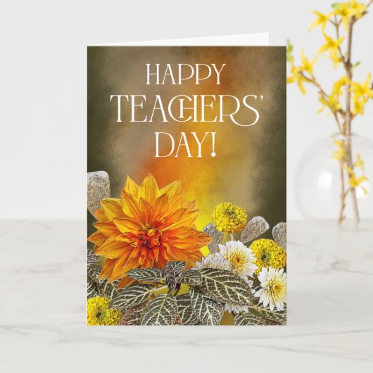 Bright Floral Teacher’s Day Greeting Card カード (黄色い花)