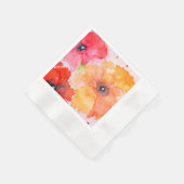 Bright Floral Watercolor Napkin 縁ありカクテルナプキン (角)