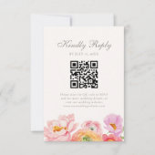 Bright Floral Wedding QR RSVP Card (正面)