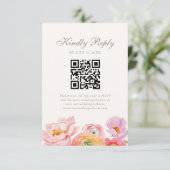 Bright Floral Wedding QR RSVP Card (スタンド正面)